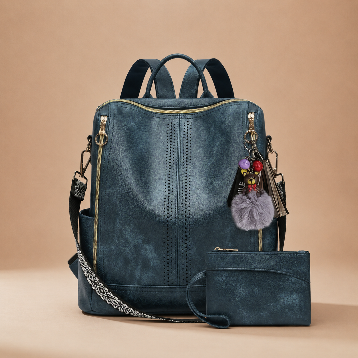 Mochila Sira: Convertible 2 en 1 en Piel + Cartera de Regalo