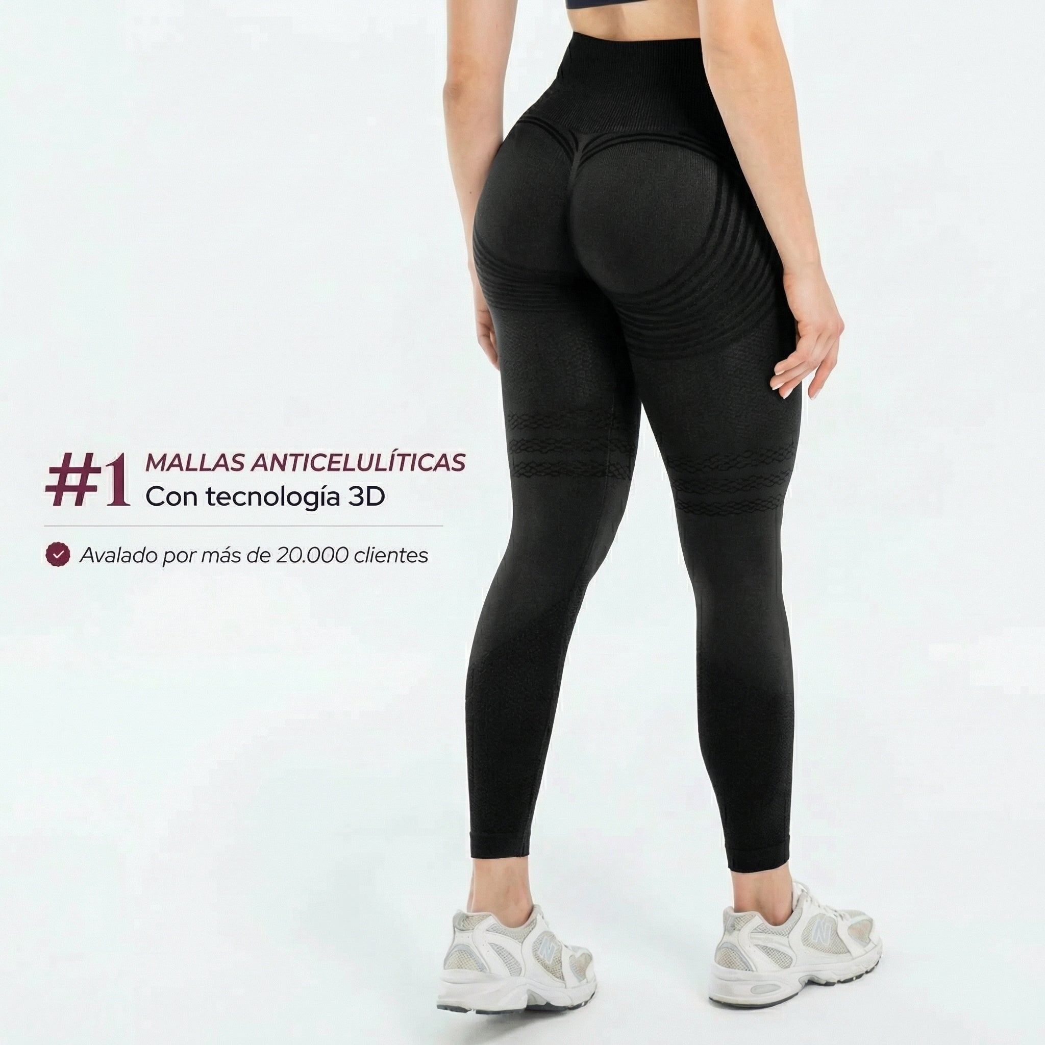 Legging 3D Anti-Celulitis · Drena y Tonifica en Cada Movimiento